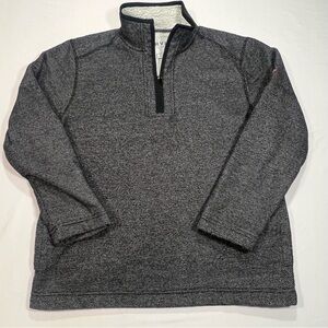 Orvis Sherpa Lined Fleece 1/4 Zip Sweater Men's Medium Charcoal Heavyweight